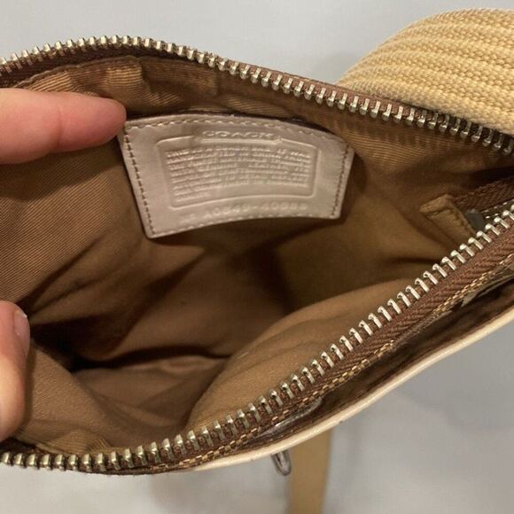 Coach Women's Signature Monogram C Tan Beige Print Crossbody Purse Bag - Picture 5 of 5